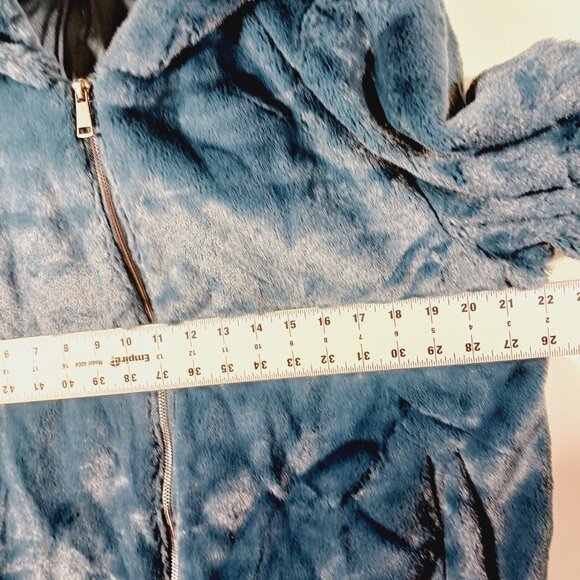 Gili, Deep Teal Faux Fur Hooded Jacket, Size Large, Zip Front, Cozy, Soft & Warm - Picture 10 of 16